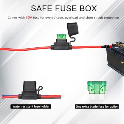 Electric Fuel Pump Relay Kit 12V Relay Bypass Switch Kit Fuel Pump Relay Wiring Harness Kit 60 Amp Waterproof Relay Kit Fit 12V System Heavy Duty Long Wires Universal Fit - color: Electric Fuel Pump Relay Kit