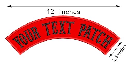 1pcs Top Patch Custom Embroidered Biker Patches, Personalized Embroidery Rocker Patch Rider Motorcycle Patches for Veterans Vest or Jacket (Red) - color: Red
