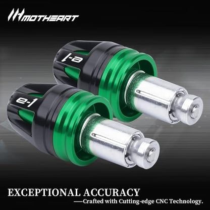 Motorcycle Handlebar End Caps For Ninja e-1 2023-2024 Z e-1 2024-2025 7/8” Bars 17mm Diameter CNC Handlebars (See details below) ninja e-1 z Accessories (Green) - color: Green