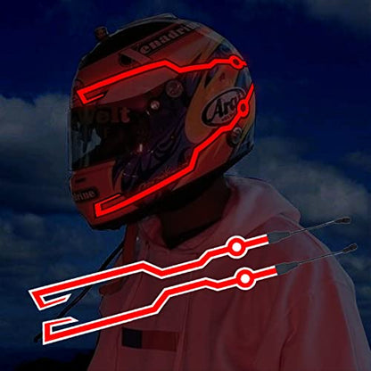 Motorcycle Helmet LED Light Strip, 2-Piece Safety Signal Sticker for Night Riding