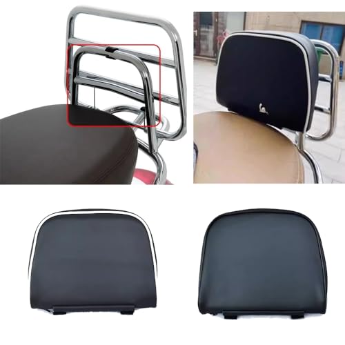 Motorcycle Passenger Backrest Pad Compatible with Vespa GTS300 GTV Primavera Sprint 150 Rear Shelf Backrest Bag Luggage Rack Backrest Pad Backrest Pad Rear Backrest Cushion (White) - color: White