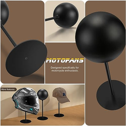 motofans® Helmet Stand Metal, Rotation Metal Stand Desktop Hanger Rack Helmet Stand Display for Motocycle Helmet, Caps,Hat, and Rugby Helmet - color: 1pack
