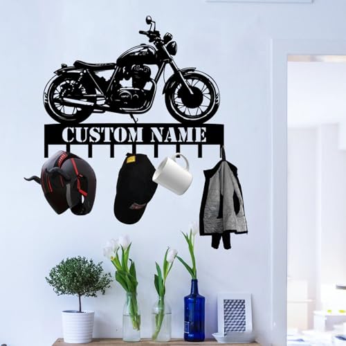 Custom Motorcycle Helmet Rack Wall Hanger, Bike Wall Hooks for Keys, Coats, or Gear, Garage Organizer Decor (Motorcycle Key Holder) - color: Motorcycle Key Holder