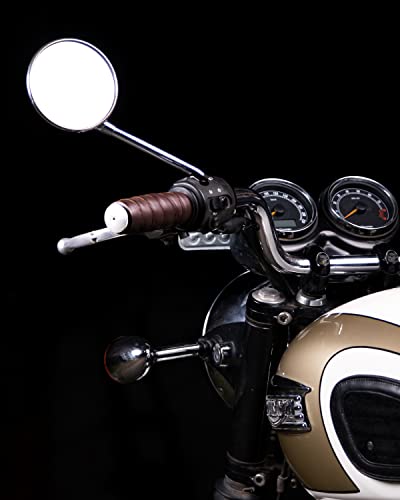 Trip Machine Company Motorcycle Handlebar Leather Grip Wrap Covers – Universal Throttle Grip Covers with Double Sided Tape – Anti-Slip Bike Handle Accessories - color: Caffeine