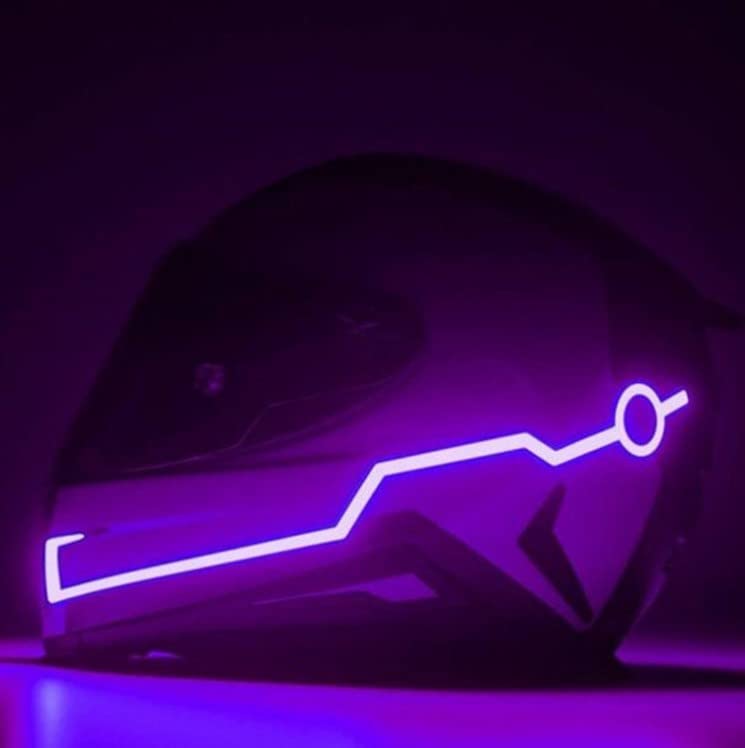 Motorcycle helmet light strip,Helmet EL Light Bar,Helmet Cycling LED Sticker Light Night Riding Signal Helmet Light for Motorcycle Bike Helmet (purple) - color: Purple