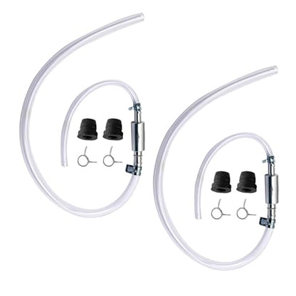 2 Set Brake Bleeder Hose Kit with One Way Check Valve, Universal Brake Bleeding Tool for Motorcycle Car Truck SUV, Includes Rubber Hoses Clamps Dust Caps for Brake Fluid Bleeder System - size: 2 Sets