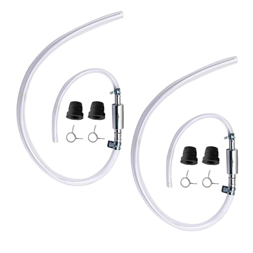 2 Set Brake Bleeder Hose Kit with One Way Check Valve, Universal Brake Bleeding Tool for Motorcycle Car Truck SUV, Includes Rubber Hoses Clamps Dust Caps for Brake Fluid Bleeder System - size: 2 Sets