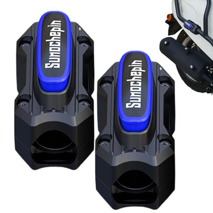 Motorcycle Engine Bumper Block - 2 Engine Anti Scratch Crash Bar Block, Anti Drop Frame Protector | Bumper Anti Fall Block, Anti Collision Engine Protection Boost for 0.78-1.02in Pipe Diameter - color: Black blue