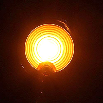 Motorcycle Turn Signals 2pcs Chrome Front Rear Turn Signals 12V with Bullet Shape and Amber Lights Fit Universal Fit for Harley Honda Yamaha Dukati Suzuki - color: Silver/Amber
