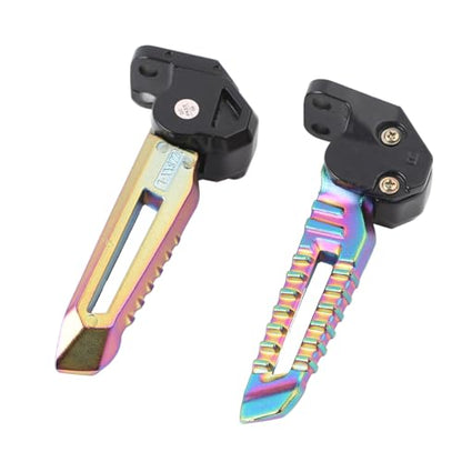 Mokuo Motorcycle Floding Footpegs in Aluminum Alloy Material Compatible with Yamaha Zuma Bws 125cc 2021+,Chinese Scooter Tank 150cc,1 Pair Footrest,Rainbow Color - color: Rainbow