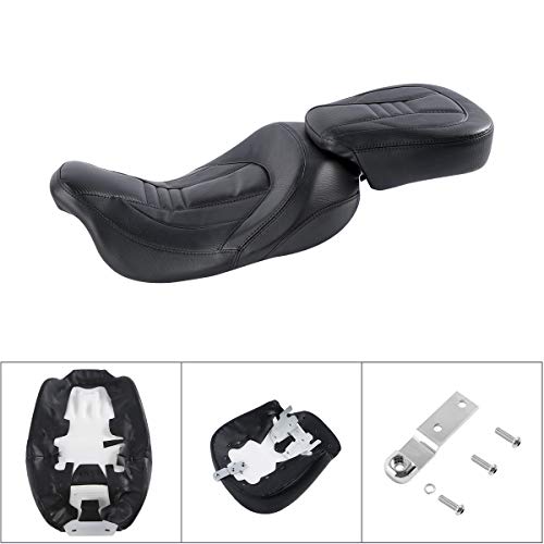 SLMOTO Motorcycle Front Rear Seat for Harley, Detachable Driver & Passenger Seat, Fit For Harley CVO Road King Road Street Electra Glide Ultra Limited 2009-2023 - color: StyleA Black Seat