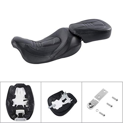 SLMOTO Motorcycle Front Rear Seat for Harley, Detachable Driver & Passenger Seat, Fit For Harley CVO Road King Road Street Electra Glide Ultra Limited 2009-2023 - color: StyleA Black Seat