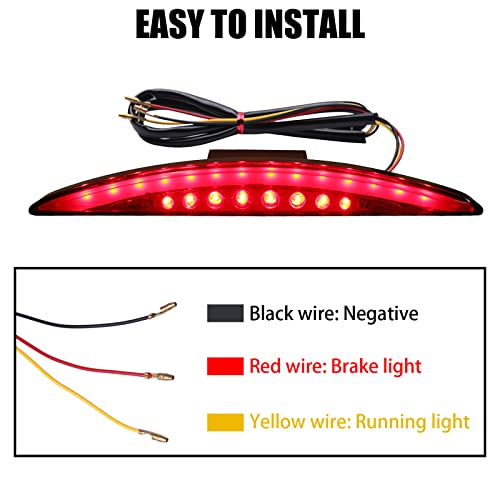 DREAMIZER Red Chopped Fender Edge Motorcycle LED Running Brake Rear Tail Light Compatible for Harley Sportster XL 883N 1200N XL1200V XL1200X - color: RED#2