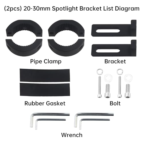 Windance Pack of 2, Light Bar Mounting Bracket, Foglight Clamp Auxiliary Light Fork Tube Clamps for Motorcycle Bicycle Scooter Mountain Bike ATV UTV (Medium) - size: Medium