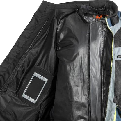 Tourmaster Men's Ridgecrest Mesh Adventure Motorcycle Jacket - color: Grey/Grey, size: XX-Large