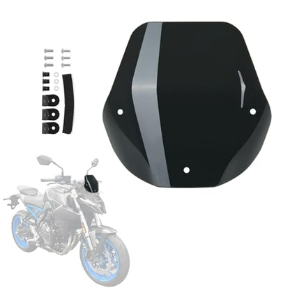 Motorcycle Windscreen PC Plastic Front Fairing Windscreen Wind Screen Windshield Spoiler Air Deflector Compatible with Suzuki GSX-8S 2024-2025 (Black) - color: Black
