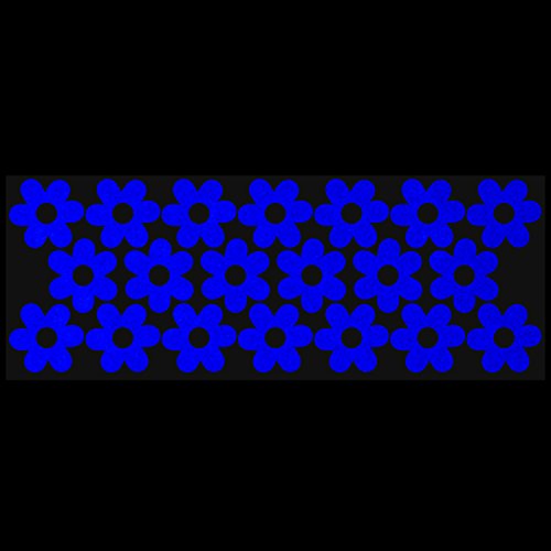 LiteMark Reflective Petal Flower Power Vinyl Stickers, Great for Laptop, Phone, Helmets, Bicycles - Light Blue, Pack of 20 Pcs - color: Light Blue
