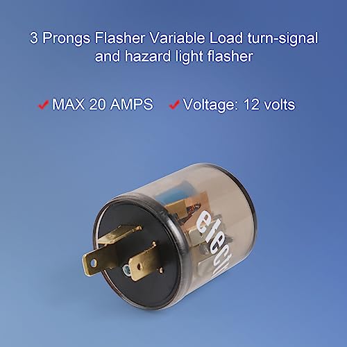 4 pcs 12V 3 Pin Electronic LED Flasher Relay Round Heavy Duty Electronic Turn Signal Light Blinker 3 Prong Turn Signal Flasher Relay - size: 4pcs 3 PIN 20 Amps 12V Flasher