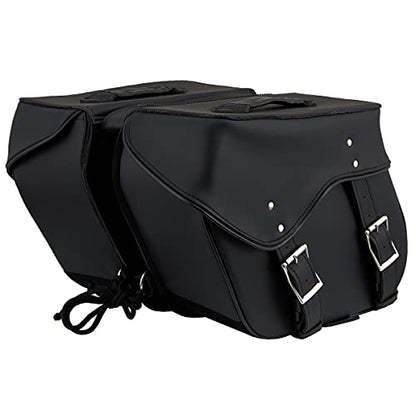 Milwaukee Leather PVC 2-Strap Throw-Over Easy Zip off and off Motorcycle Saddlebags - Medium - color: SH55201ZB-BLACK, size: Medium
