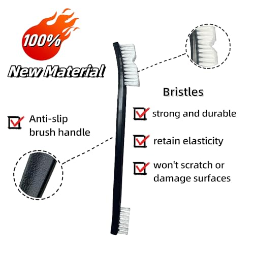 6-Pack Small Wire Brush Pro Kit: Nylon Bristles for Engines, Jewelry & Household Scrubbing – Chemical-Resistant & Heat-Resistant - Tackle Motorcycle Chains, Sinks & Sneakers, Gun Cleaning Brushes - size: 6 pcs