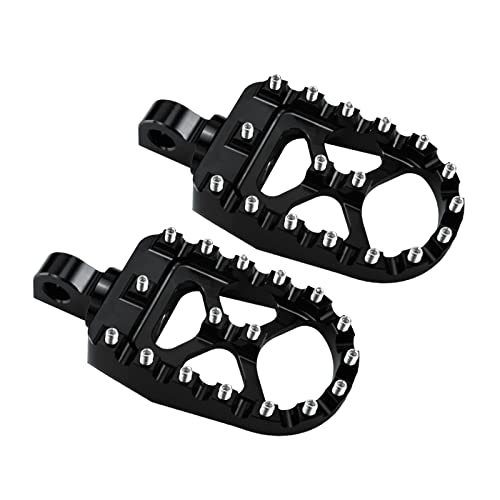 Motorcycle MX Offroad Foot Pegs CNC 360° Roating Footpegs Fit For Harley Sportster XL 883 1200 Softail Street Glide Dyna Fatboy Black - color: Black with Circular Spikes