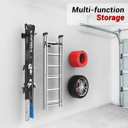 Ultrawall Garage Storage Hooks, Heavy Duty Steel Tool Organizer, 12.4 Inch Wall Mount Hangers Racks for Car Tires, Ladders, Chairs, Ropes and Garden Tools, 2 Pack - size: 2 Pack