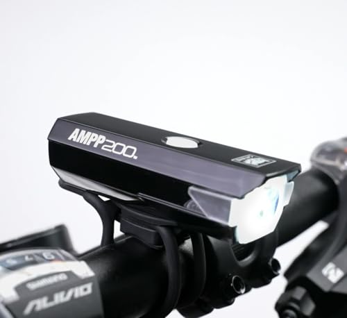 CATEYE AMPP USB Rechargeable Bike Light – High Visibility Super Bright OptiCube™ Headlight for Commuters, Road Cyclists & Mountain Bikers, Day & Night Riding Modes, IPX4 Waterproof, Tough & Durable - style: Ampp200