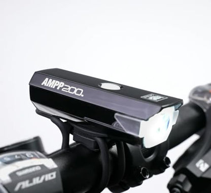 CATEYE AMPP USB Rechargeable Bike Light – High Visibility Super Bright OptiCube™ Headlight for Commuters, Road Cyclists & Mountain Bikers, Day & Night Riding Modes, IPX4 Waterproof, Tough & Durable - style: Ampp200