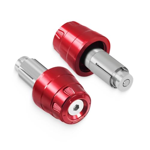 Universal Motorcycle Bar Ends Plug For GSXR VulcanS 650 CBR650R CBR1000RR GSXS750 7/8" 22mm CNC Motorbikes Handlebar Bar Ends Plugs Fit For Honda Kawasaki Suzuki Yamaha and Other Models (Red) - color: Red