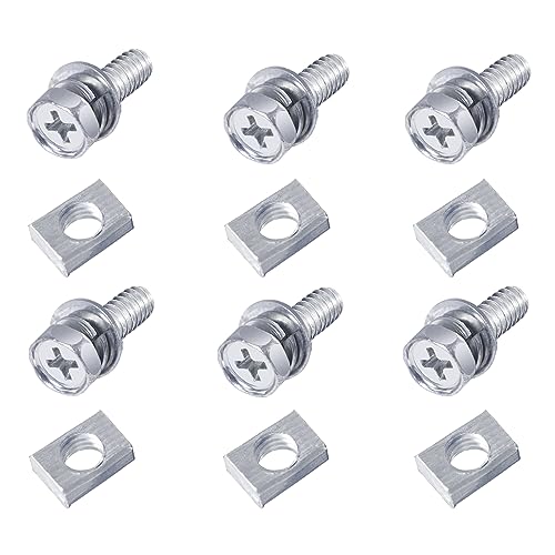 6 PCS Bolts and Nuts Kit, Motorcycle Battery Bolts and Nuts, M6x16MM Motorcycle Battery Screw and Nut, Battery Terminal Bolts and Nuts Carbon Steel - size: M6x16MM (6PCS)
