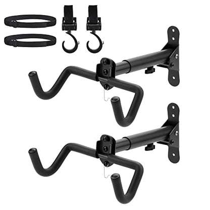 2PACK Bike Rack Garage Bike Wall Mount Bicycle Wall Hanger Bike Hook Bike Storage Rack for Indoor Storage Bike Horizontal Hanger Bicycle Wall Mount Bicycle Wall Rack