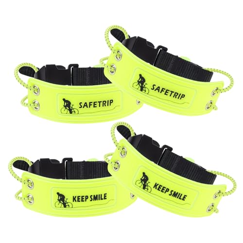 Reflective Ankle Bands for Cycling, High Visibility Bike Pant Clips, Elastic Adjustable Bicycle Trouser Straps, Night Safety Reflective Leg Bands for Running, Walking, Outdoor Activities