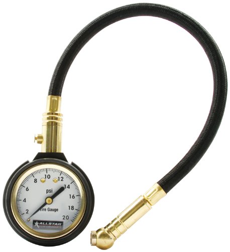 Allstar Performance ALL44076 2" Face 12" Hose 0-20 PSI Range Tire Pressure Gauge - style: 0-20 PSI