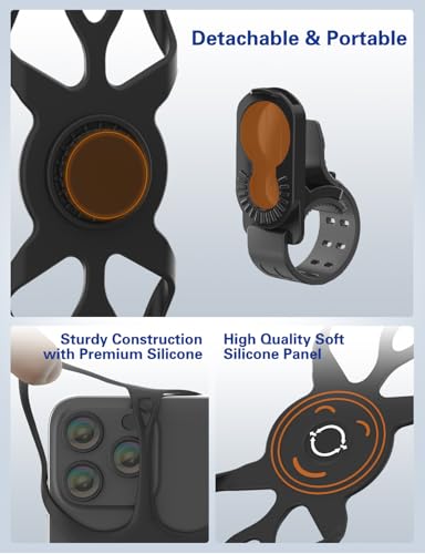 Bike Phone Holder, Motorcycle Cell Phone Mount- 360° Rotatable, Silicone Bicycle Phone Mount for Motorcycle Bicycle Scooter, for 15 Pro Max / 14/13, S10 and More 4.7-6.8" Phone - size: 1 Pack