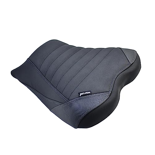 Upgrade Soft PU leather Front Driver Rider Seat Passenger Pillion Seat Cushion Comfortable compatible with Kawasaki ninja 400 Z400 Z-400 Accessories 2018-2024 (Front+Rear Seat-Black) - color: Front+Rear Seat-Black