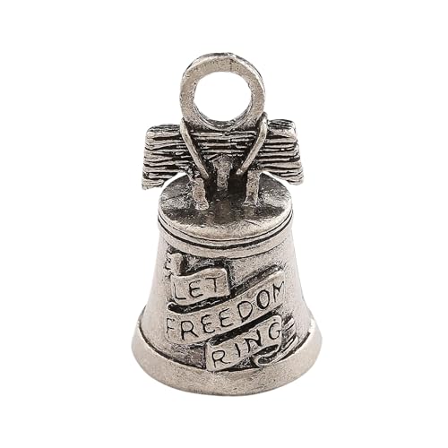 Guardian Bell Liberty Good Luck Bell w/Keyring & Black Velvet Gift Bag | Motorcycle Bell | Lead-Free Pewter | Made in USA - color: Liberty