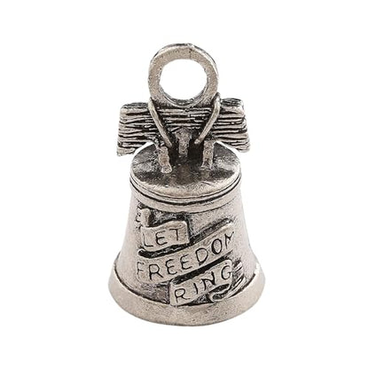 Guardian Bell Liberty Good Luck Bell w/Keyring & Black Velvet Gift Bag | Motorcycle Bell | Lead-Free Pewter | Made in USA - color: Liberty