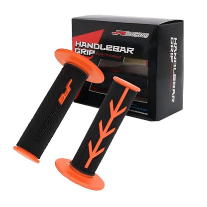 JFG RACING 7/8" Motorctcle Grips,22mm 24mm Non Slip Dirt Bike Hand Handlebar Glue Universal for Most Pit Bike Motercross KLX KX EXC XC SX CRF CR YZ WR DRZ RMZ 50 85 100 150 250 350 450 - color: Orange