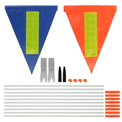 Bike Safety Flag with Pole, 2Sets 6-Foot Adjustable Bike Flag with Bicycle Mounting Bracket, Fiberglass Safety Flags for Cycling, Bicycles, Trailers, Wheelchairs