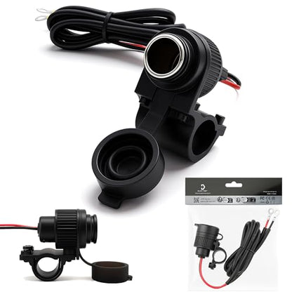Cliff Top Heavy Duty Waterproof Motorcycle Cigarette Lighter Power Outlet with 3.3A USB Charger for 7/8" to 1" Handlebar 12V Socket for GPS Phone USB Devices - size: Motorcycle Cigarette Socket Power Outlet