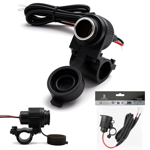 Cliff Top Heavy Duty Waterproof Motorcycle Cigarette Lighter Power Outlet with 3.3A USB Charger for 7/8" to 1" Handlebar 12V Socket for GPS Phone USB Devices - size: Motorcycle Cigarette Socket Power Outlet