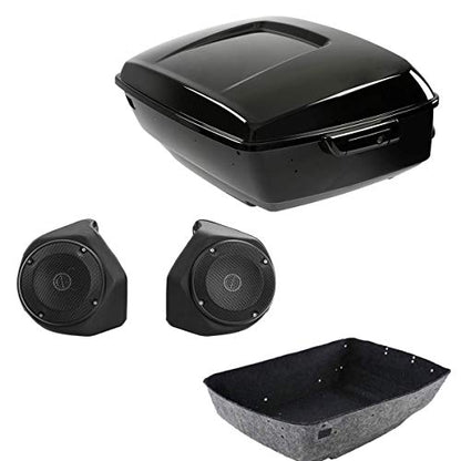 TCMT King Motorcycle Trunk Box Latch Rear Speakers Fit for Harley 2014-2025 Touring CVO Road King Street Glide Road Glide Electra Glide Pack - color: Set E#2