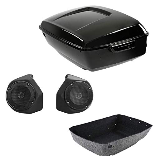 TCMT King Motorcycle Trunk Box Latch Rear Speakers Fit for Harley 2014-2025 Touring CVO Road King Street Glide Road Glide Electra Glide Pack - color: Set E#2