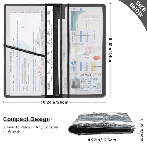 Car Registration and Insurance Holder, High Way Motorcycles Vehicle Glove Box Car Organizer for Documents, Cards, License Car Organization