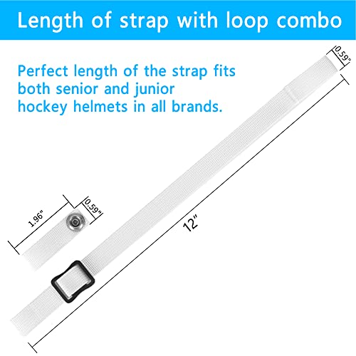 Hockey Helmet Chin Strap with Single Strengthened Snap Ice Hockey Chin Strap Replacement Parts Loop Repair Kit - color: White