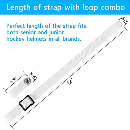 Hockey Helmet Chin Strap with Single Strengthened Snap Ice Hockey Chin Strap Replacement Parts Loop Repair Kit - color: White