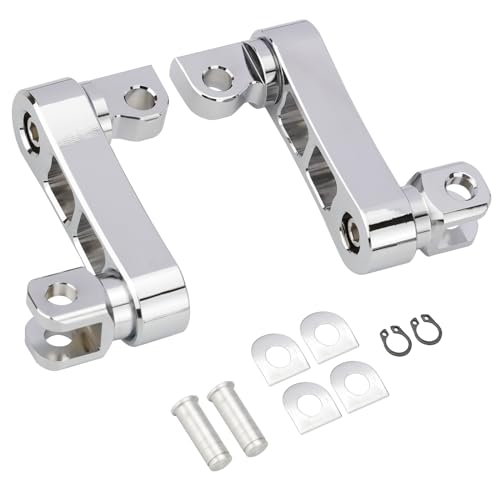 Motorcycle Male Mount Foot Peg Extensions Passenger Highway Pegs Clamp Support Brackets Adjustable Chrome Replacement for Harley Dyna Softail Touring Sportster Road King Street Glide - color: Chrome