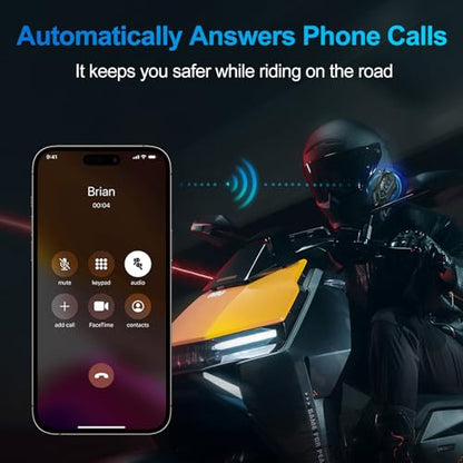 Motorcycle Helmet Bluetooth Headset Speaker,Outdoor Motorcycle Helmets with Noise Cancellation Ultra-Thin Wireless Bluetooth Headphones Riding/Skiing/Sport 1000mAh IP67 Waterproof