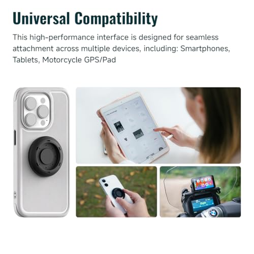 Quick Launch Magnetic Motorcycle Phone Mount with Universal Interface, Anti-Vibration Handlebar Bracket with Secure Lock for Bike Scooter Moto MTB, 360° Blind Installation (QM01&QU01) - style: QM0U1