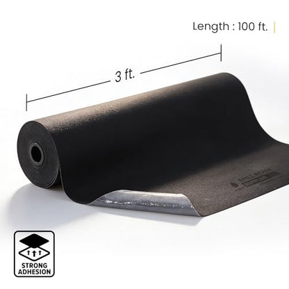 Spill Ready 3' x 100' Adhesive Absorbent Floor Mat Roll, Heavyweight - Oil, Grease & Water Floor Mat | Black Garage Floor Mats | Oil, Grease & Water, Black, Garage Floor Mats - size: 3' x 100'